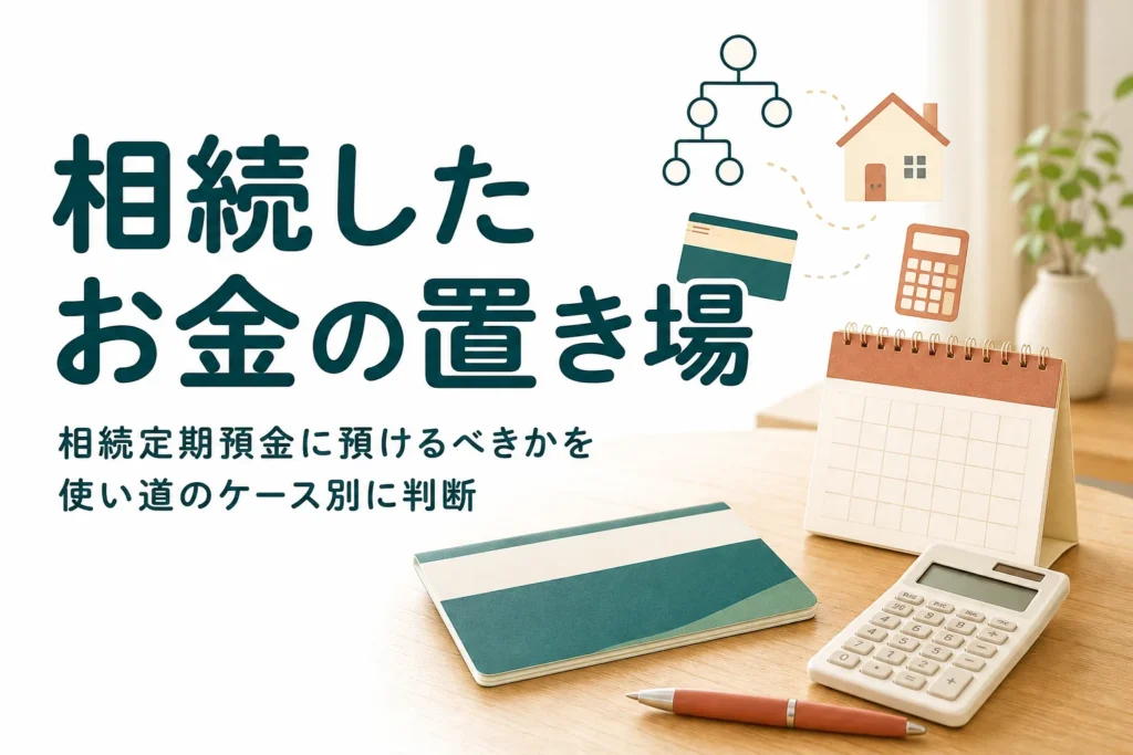 相続定期預金に預けるべきかを、相続したお金の使い道のケース別に考える記事のアイキャッチ