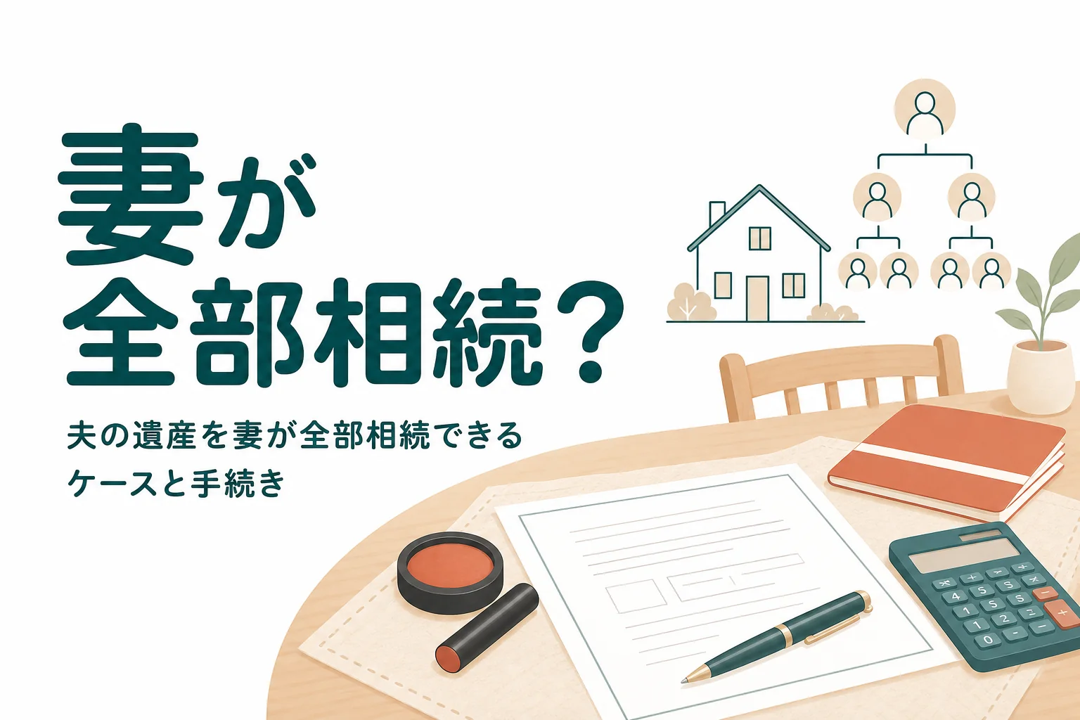 夫の遺産を妻が全部相続できるかを解説する記事のアイキャッチ