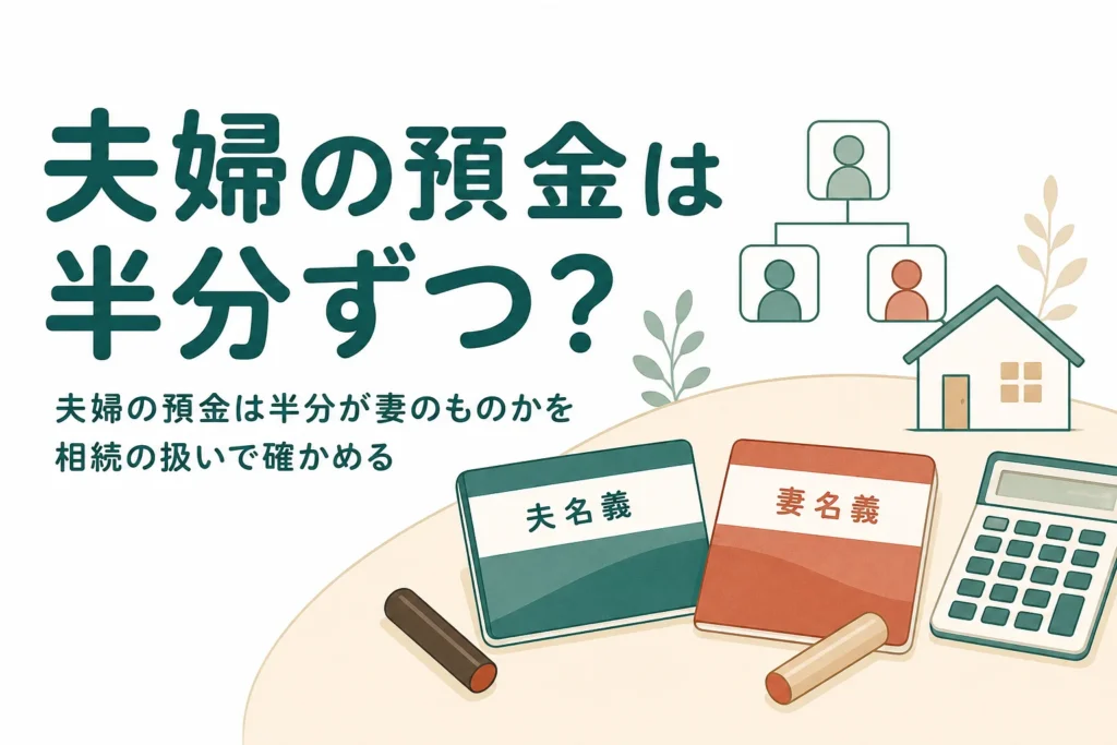 夫婦の預金は半分が妻のものかという相続の誤解を解説する記事のアイキャッチ