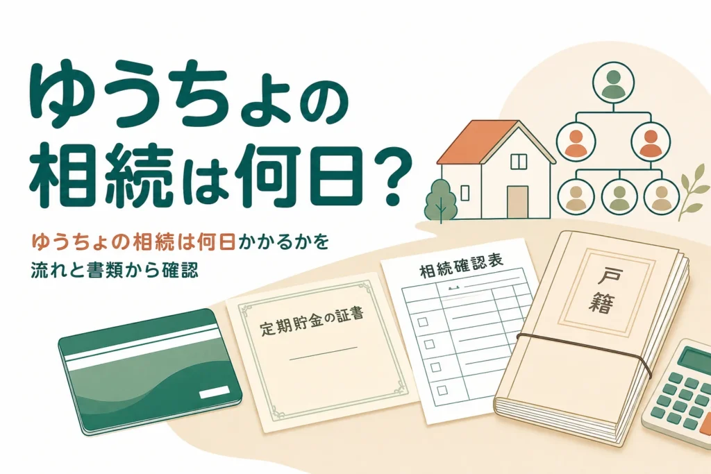 ゆうちょ銀行の相続手続きが何日で終わるかを解説する記事のアイキャッチ