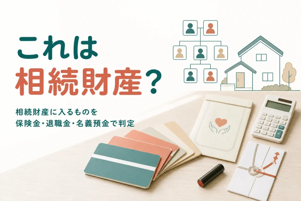保険金・退職金・名義預金などが相続財産に入るかをケース別に判定する記事のアイキャッチ