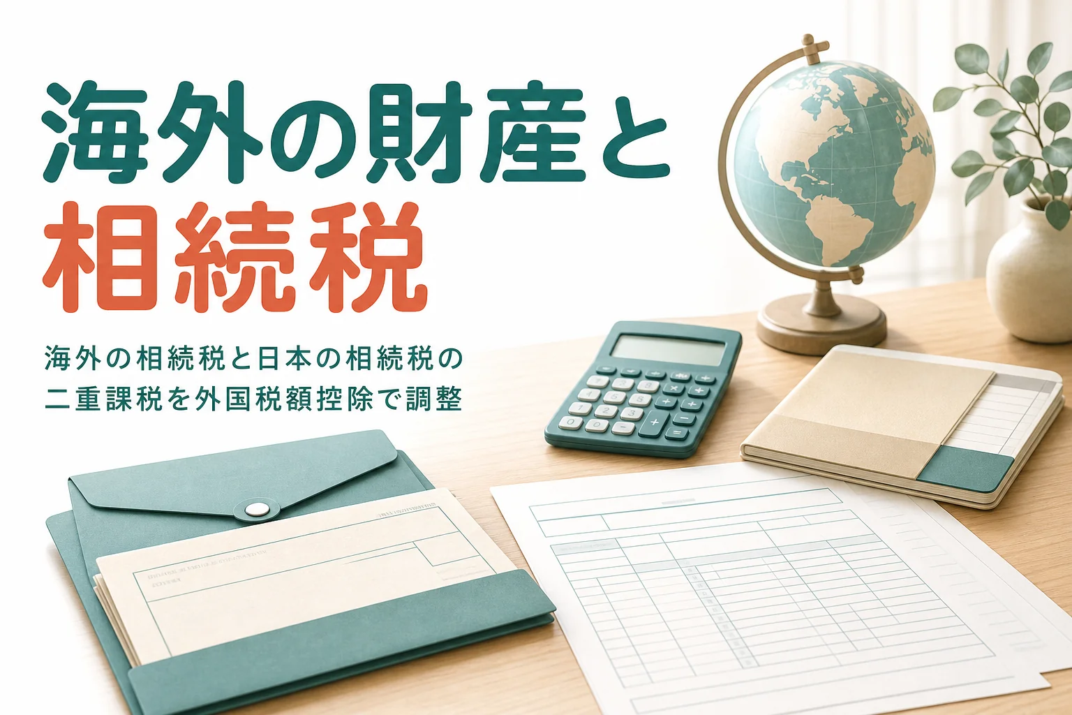 海外の財産を相続して外国でも税金を払った時の二重課税の調整を解説する記事のアイキャッチ