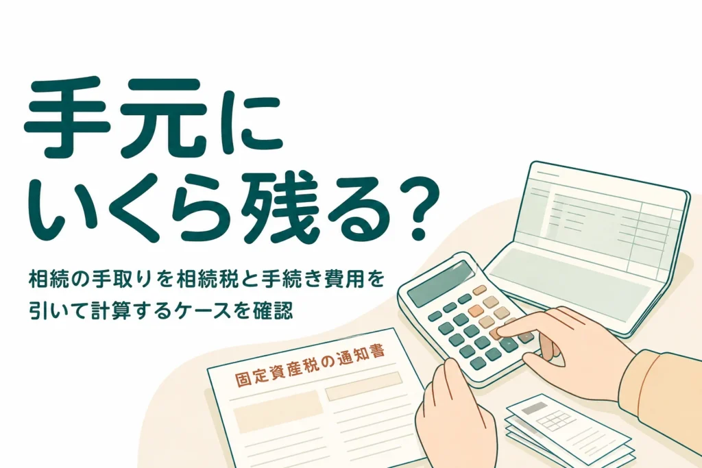 相続した後の手取りを相続税と手続き費用から計算する記事のアイキャッチ