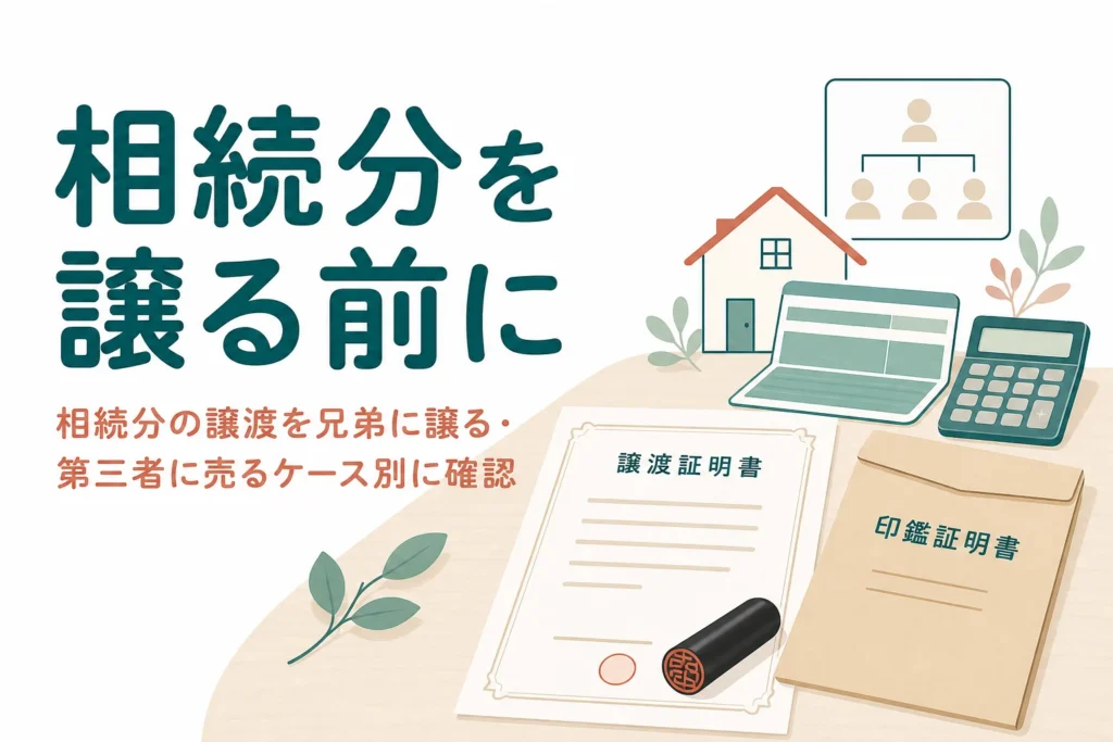 相続分の譲渡を兄弟に譲るケースと第三者に売るケースで比べる記事のアイキャッチ