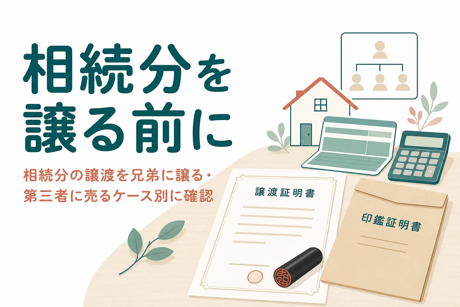 相続分の譲渡を兄弟に譲るケースと第三者に売るケースで比べる記事のアイキャッチ