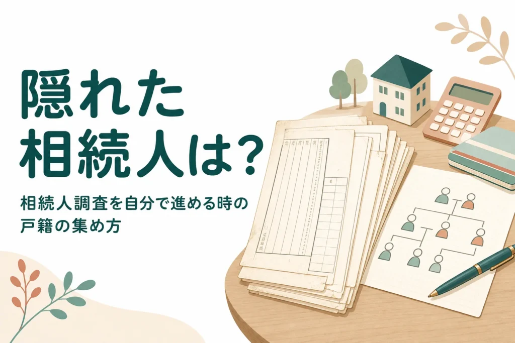 前婚の子や養子がいるかもしれない時に、相続人調査を自分で進める方法を解説する記事のアイキャッチ