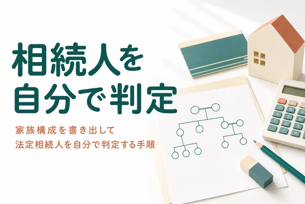 家族構成を紙に書き出して法定相続人と割合を自分で判定する手順を解説する記事のアイキャッチ