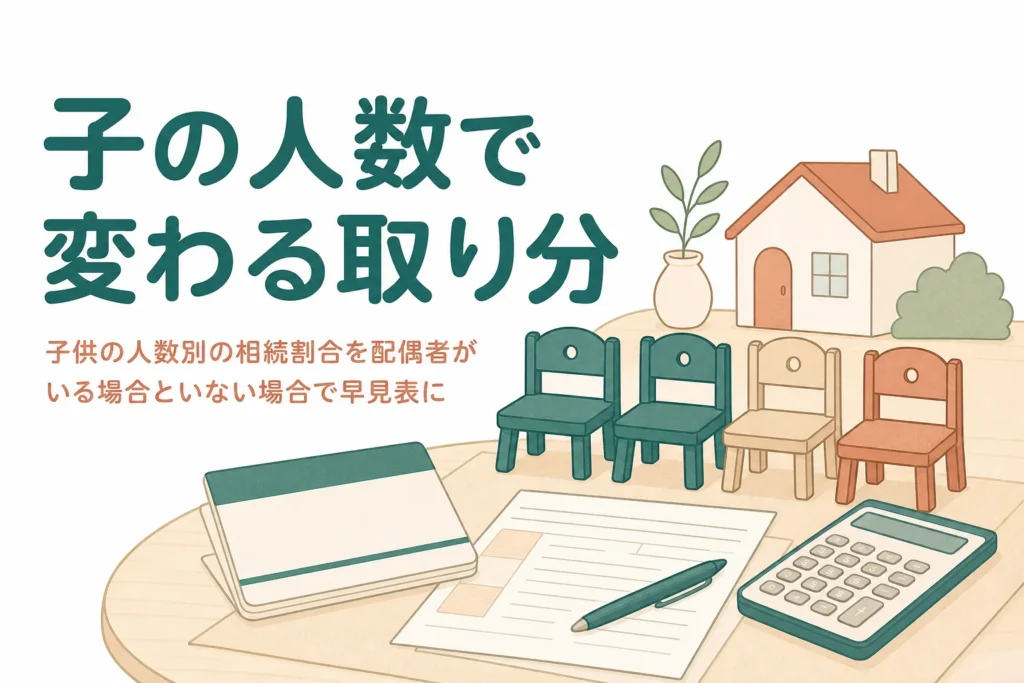 子どもの人数別に配偶者と子の相続割合を解説する記事のアイキャッチ