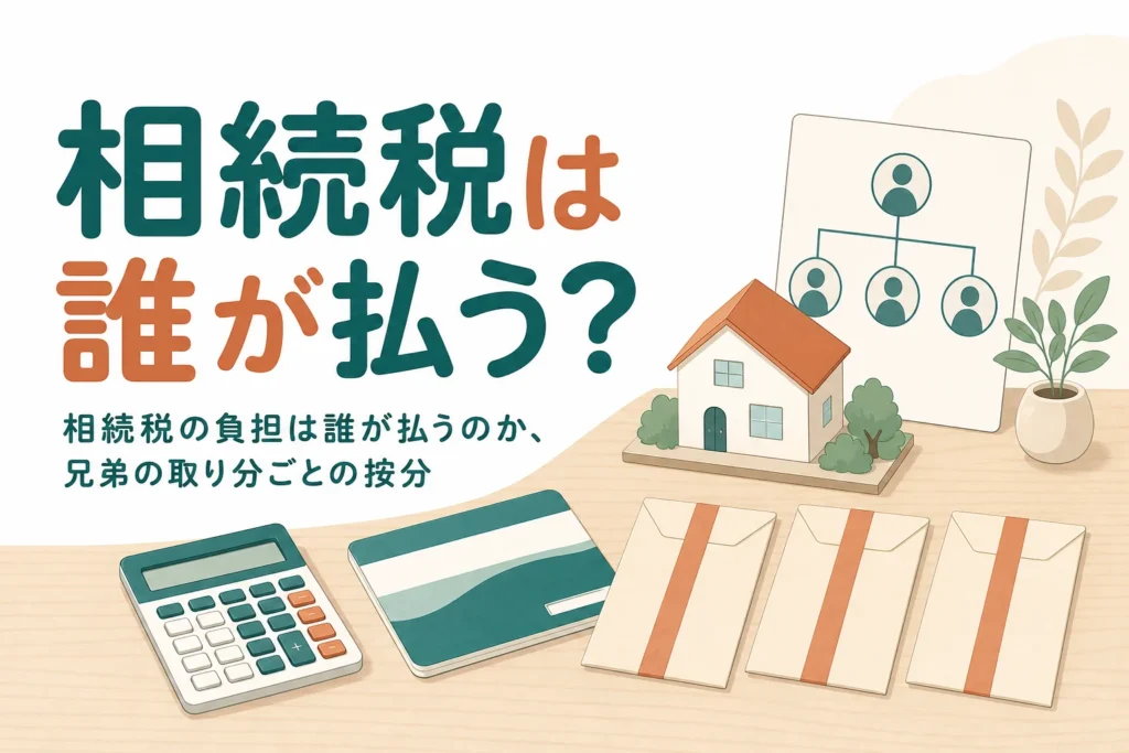 兄弟で遺産を分けた時に相続税を誰がいくら負担するかを解説する記事のアイキャッチ