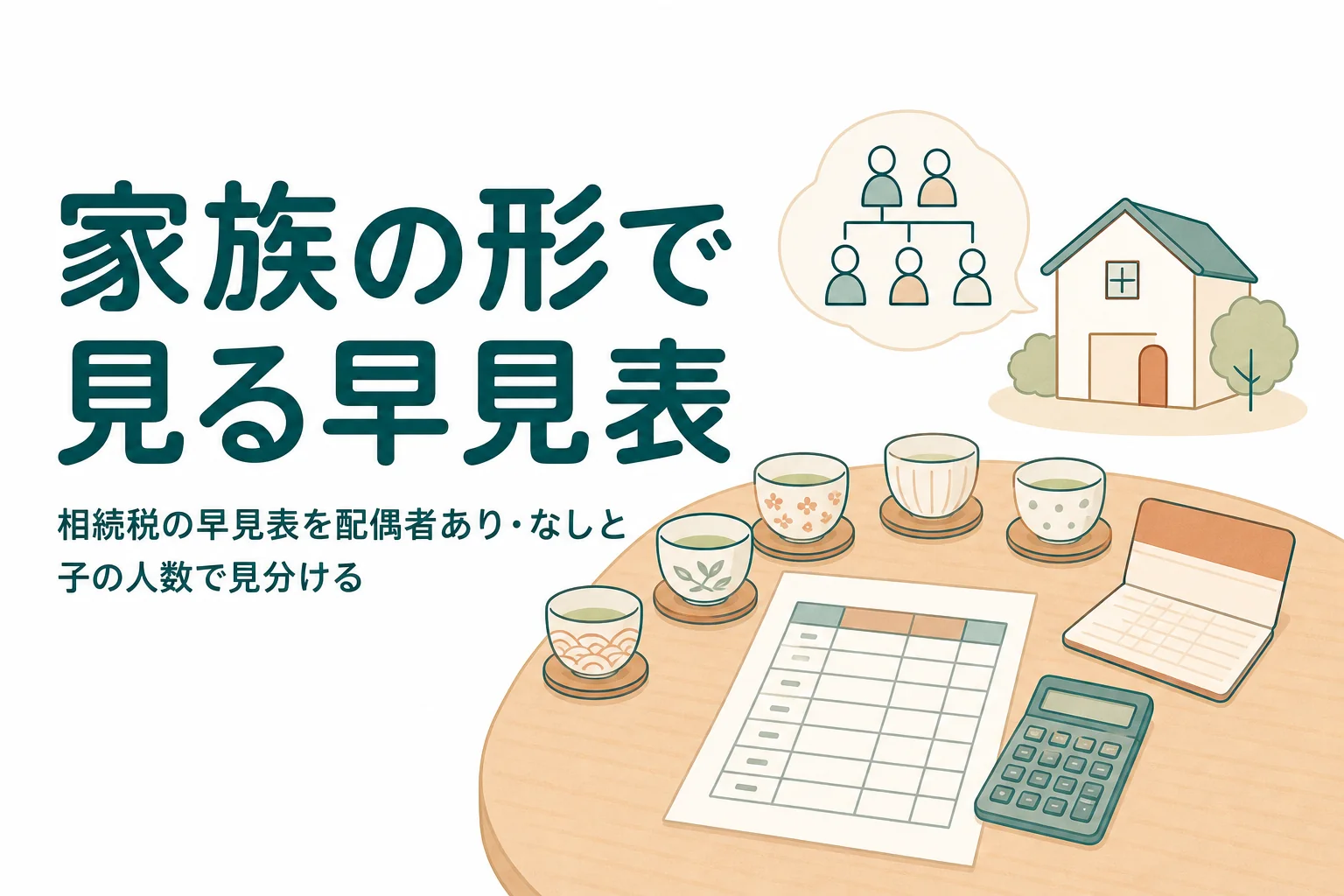 相続税の早見表を家族の形ごとに見る記事のアイキャッチ