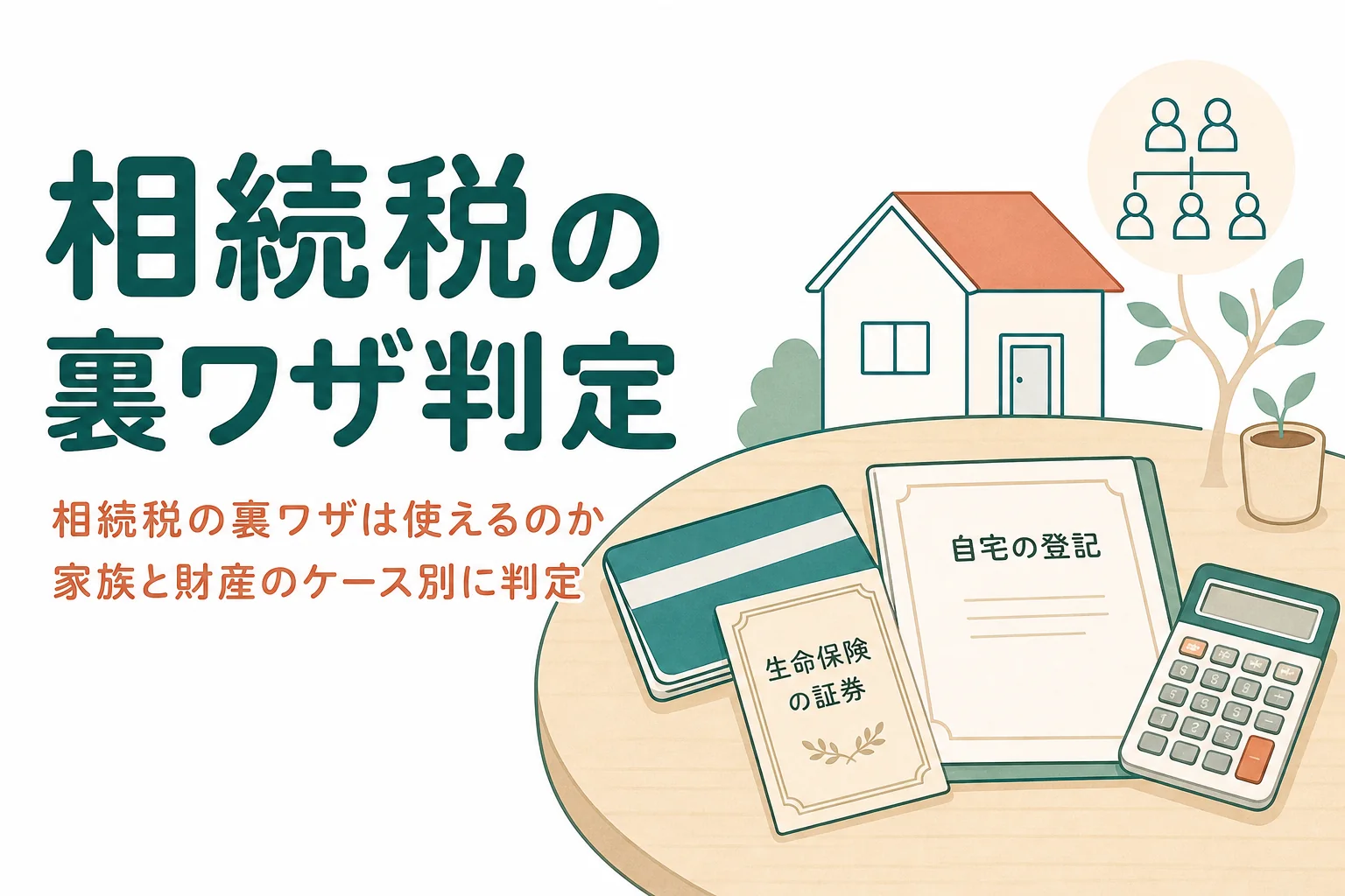 相続税の裏ワザと呼ばれる減らし方を家族と財産のケース別に判定する記事のアイキャッチ
