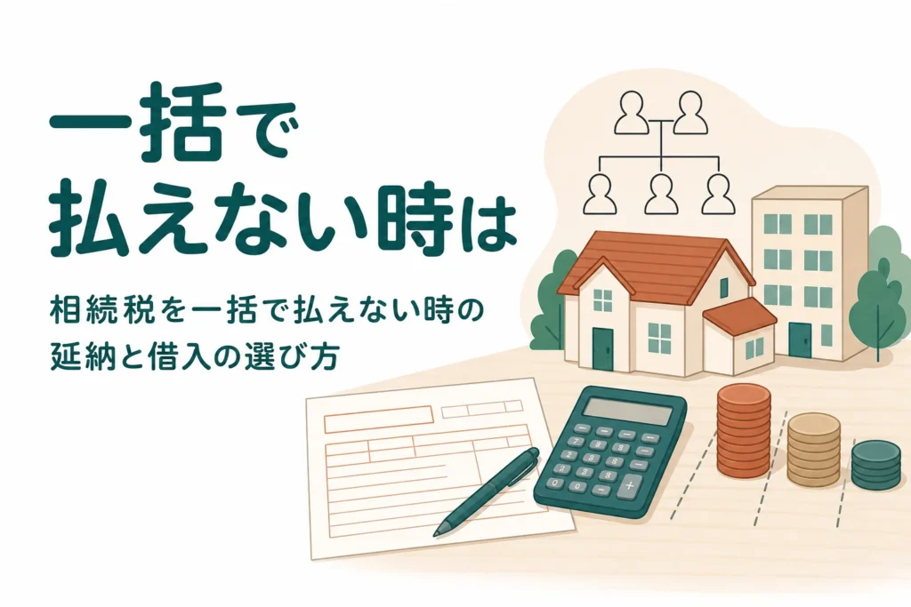 相続税を一括で払えない時に延納や借入をどう選ぶかを解説する記事のアイキャッチ