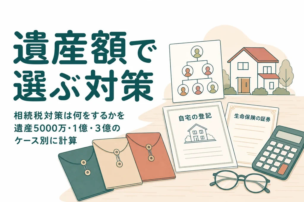 相続税対策を遺産5000万円・1億円・3億円のケース別に選ぶ記事のアイキャッチ