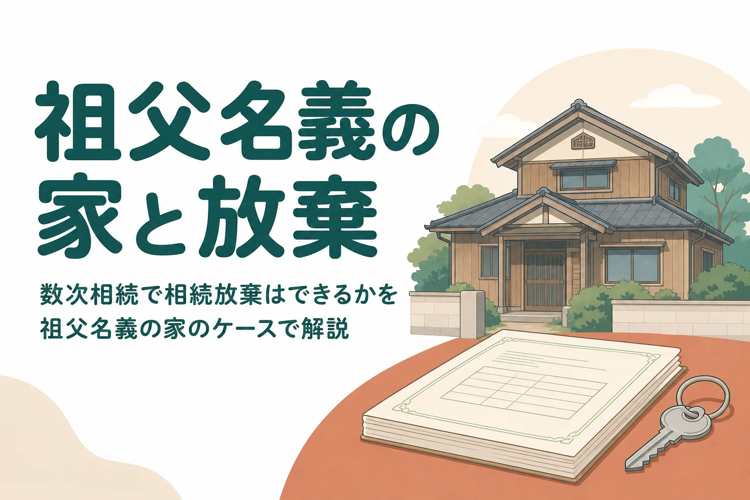 祖父名義の家が残っていた数次相続のケースで相続放棄できる範囲を解説する記事のアイキャッチ