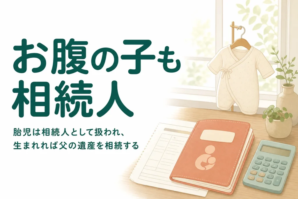 妊娠中に夫が亡くなった時、お腹の子が相続人になるかと遺産分割・相続税の進め方を解説する記事のアイキャッチ