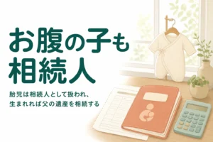 妊娠中に夫が亡くなった時、お腹の子が相続人になるかと遺産分割・相続税の進め方を解説する記事のアイキャッチ