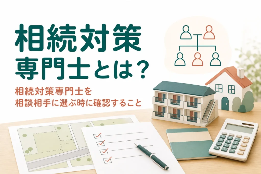 相続対策専門士とはどんな資格かと、相談相手として選ぶ時の確認点を解説する記事のアイキャッチ