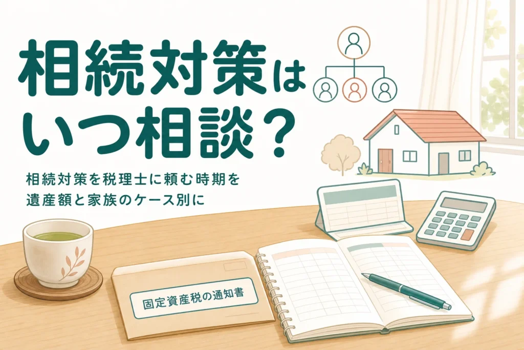 相続対策を税理士に相談する時期を遺産額と家族構成のケース別に解説する記事のアイキャッチ