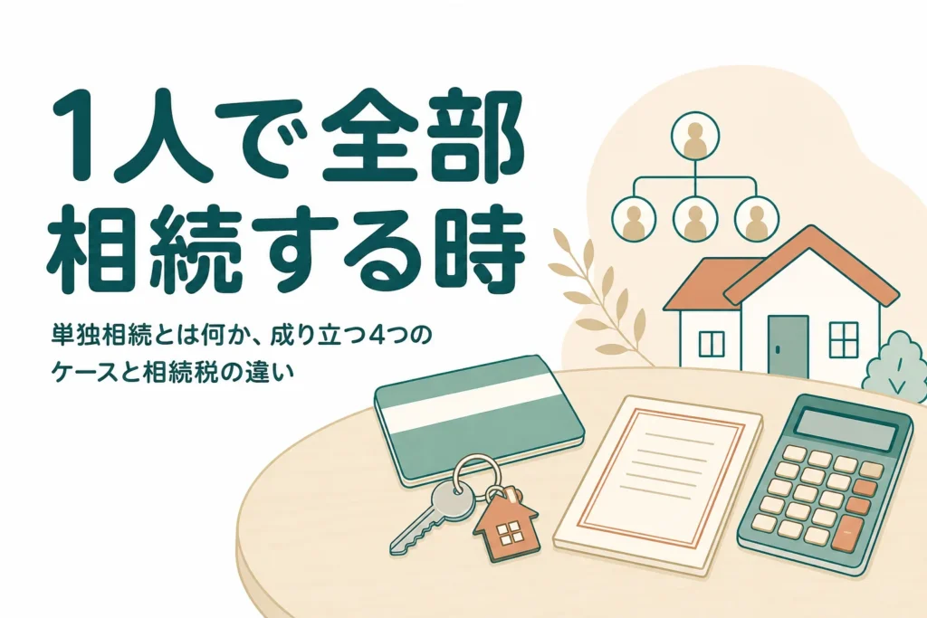 単独相続とは何か、成り立つケースと相続税の違いを解説する記事のアイキャッチ