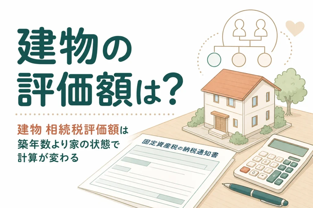 建物の相続税評価額を築年数・増改築・空き家のケース別に計算する記事のアイキャッチ