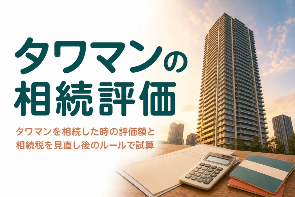 タワマンを相続した時の評価額と相続税を解説する記事のアイキャッチ