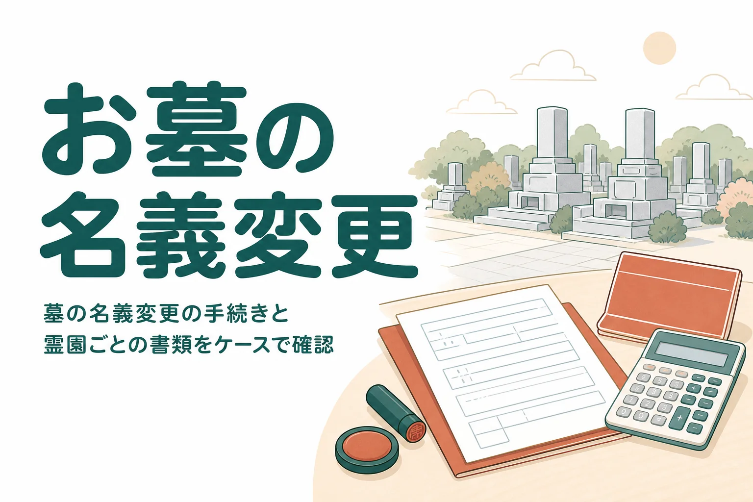 親が亡くなった後のお墓の名義変更の手続きをケース別に紹介する記事のアイキャッチ