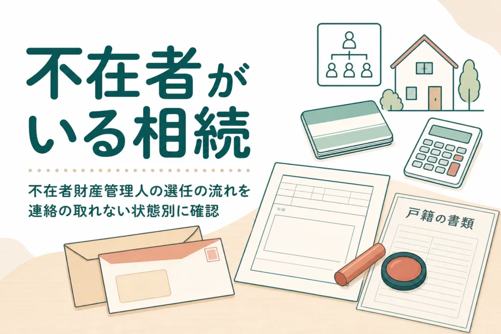 連絡の取れない相続人のために不在者財産管理人を選ぶ流れを紹介する記事のアイキャッチ