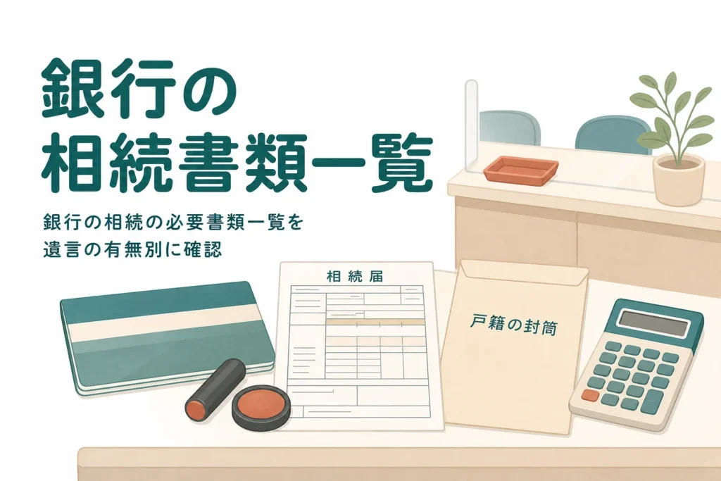 銀行の相続手続きの必要書類を遺言の有無別にまとめた記事のアイキャッチ