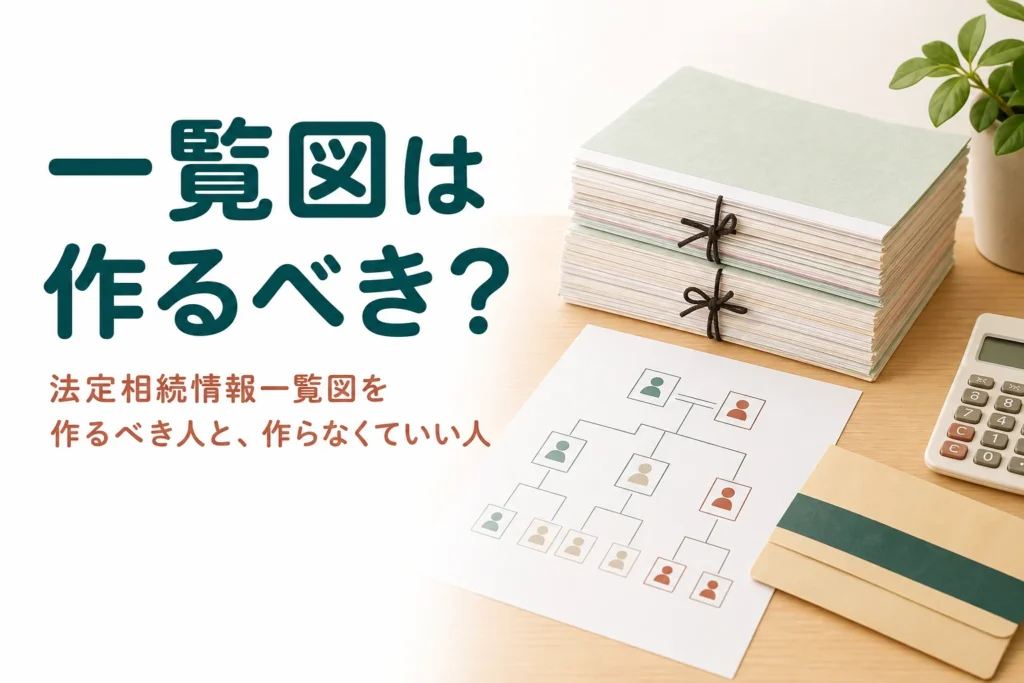 法定相続情報一覧図を作るべきかどうかをケース別に解説する記事のアイキャッチ