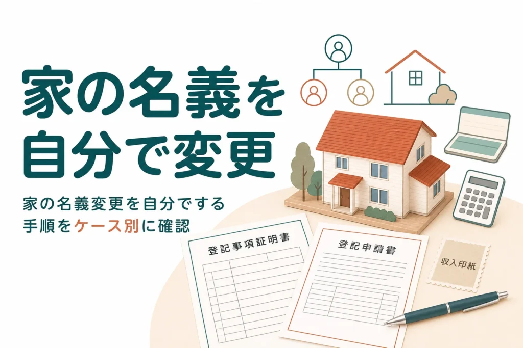 親の家の名義を自分で変える相続登記の手順を解説する記事のアイキャッチ