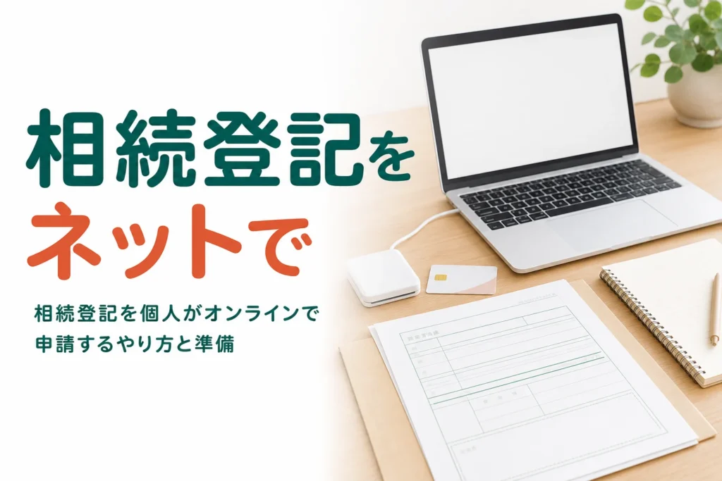相続登記を個人がオンラインで申請するやり方を解説する記事のアイキャッチ