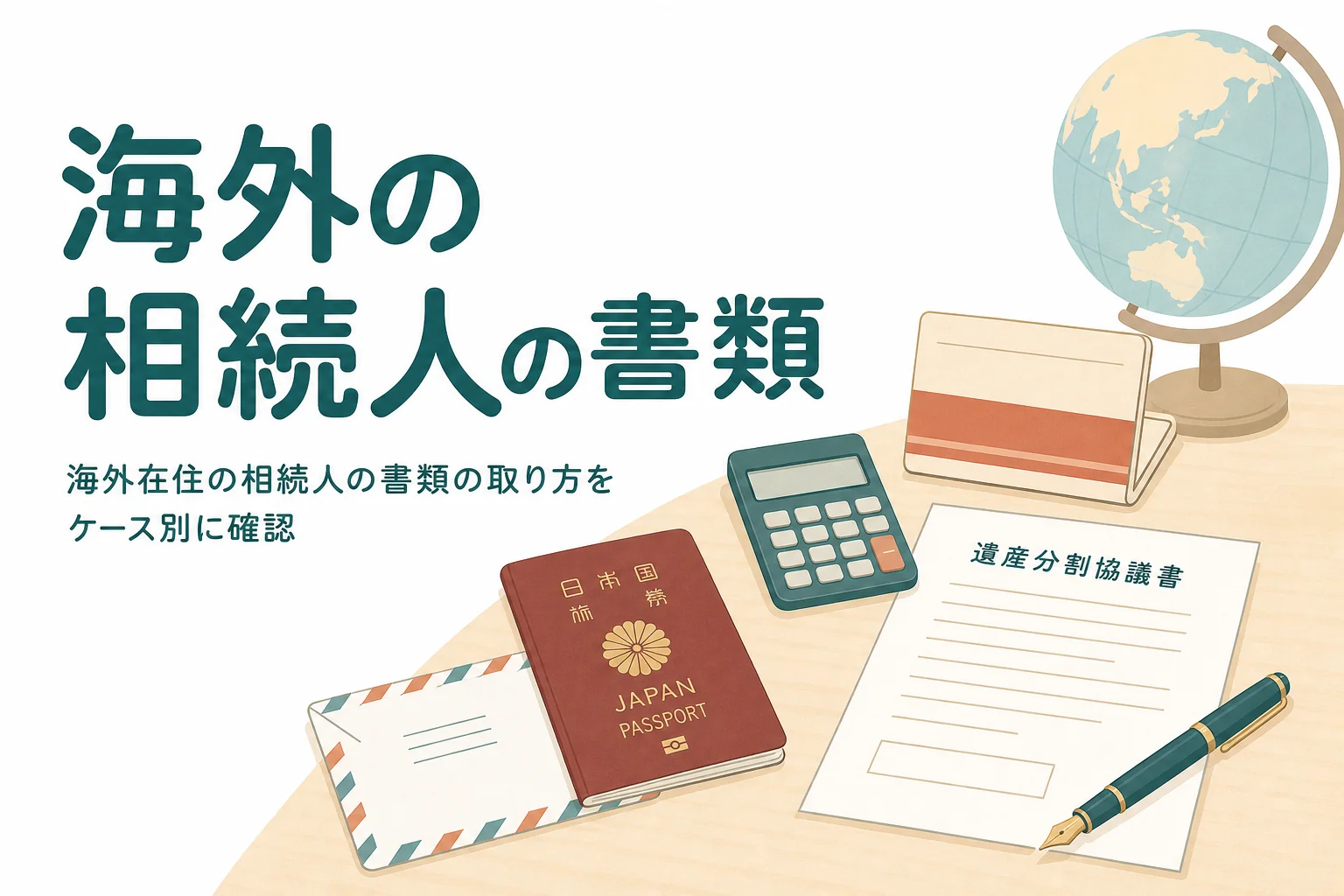 海外在住の相続人が日本の相続手続きで用意する書類と取り方を解説する記事のアイキャッチ