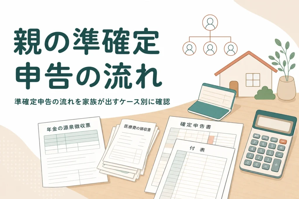 亡くなった親の準確定申告を家族が出す流れを解説する記事のアイキャッチ