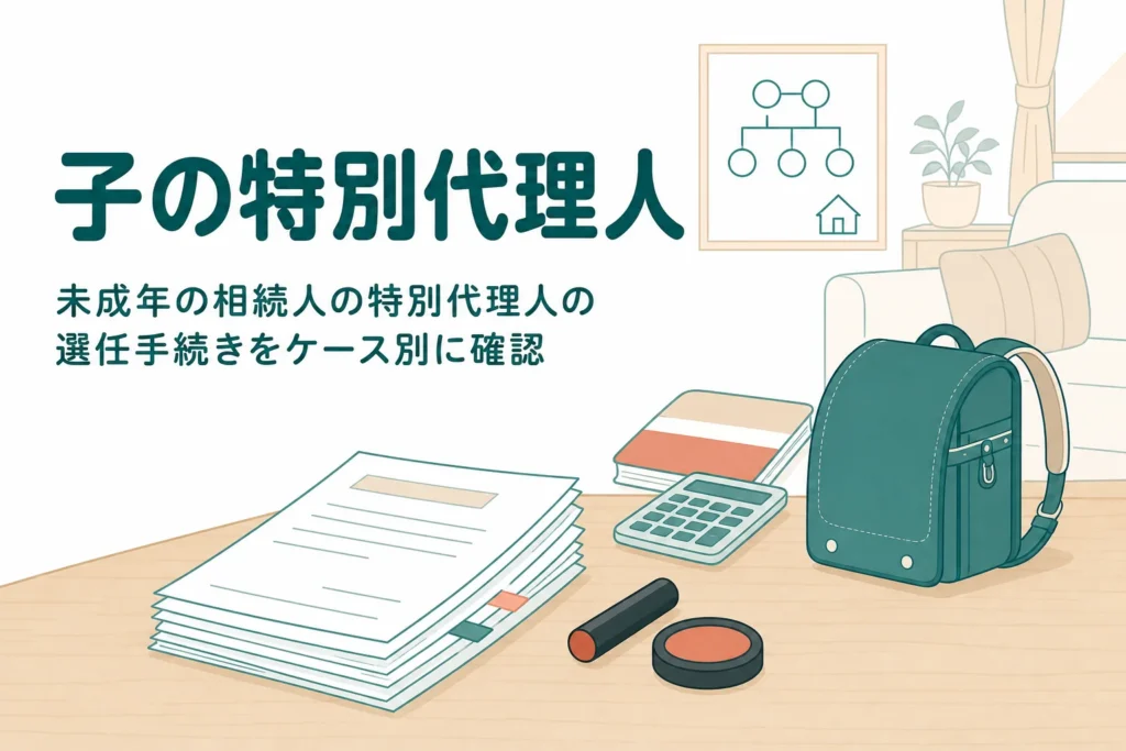 未成年の相続人の特別代理人を選ぶ手続きをケース別に紹介する記事のアイキャッチ
