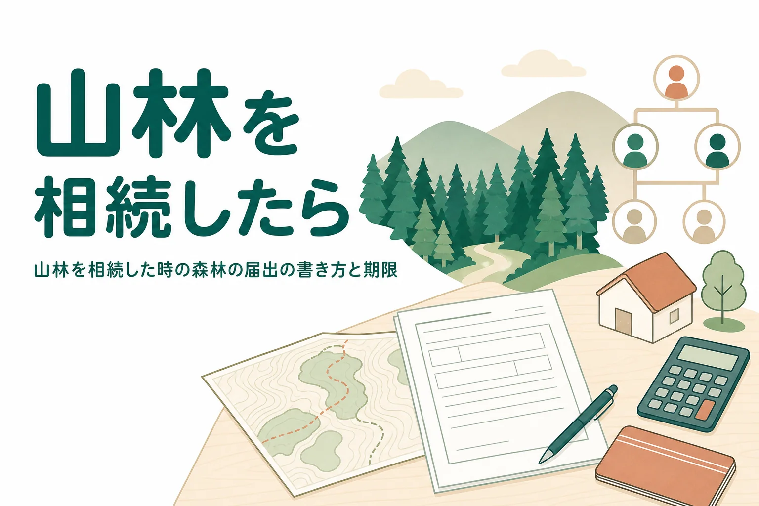 山林を相続した時に市町村へ出す森林の届出をケース別に紹介する記事のアイキャッチ