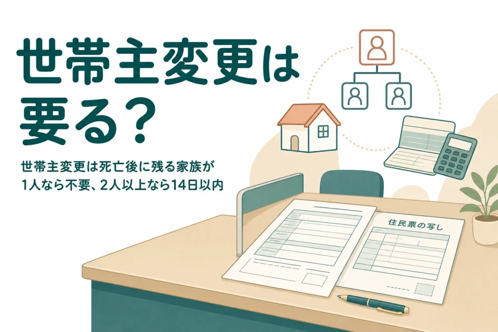 世帯主が亡くなった時に世帯主変更届が必要かどうかを解説する記事のアイキャッチ