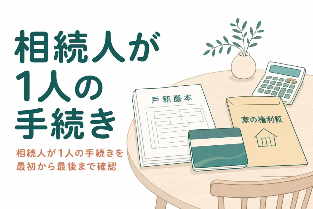 相続人が1人だけの場合の手続きを解説する記事のアイキャッチ