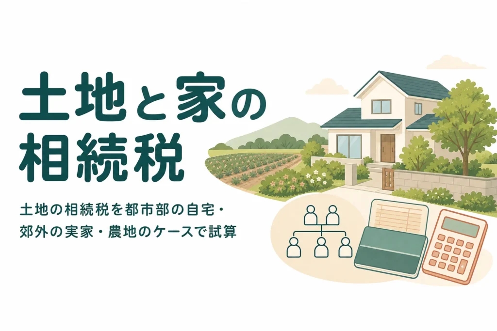 土地と家の相続税を立地別のケースで試算する記事のアイキャッチ