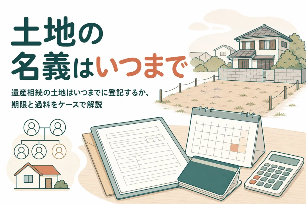 遺産相続した土地の名義変更の期限をケース別に解説する記事のアイキャッチ