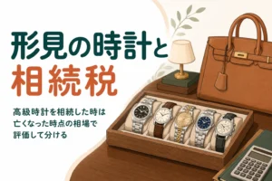 高級時計やブランド品を相続した時の評価と、形見分けでの分け方をケース別に解説する記事のアイキャッチ