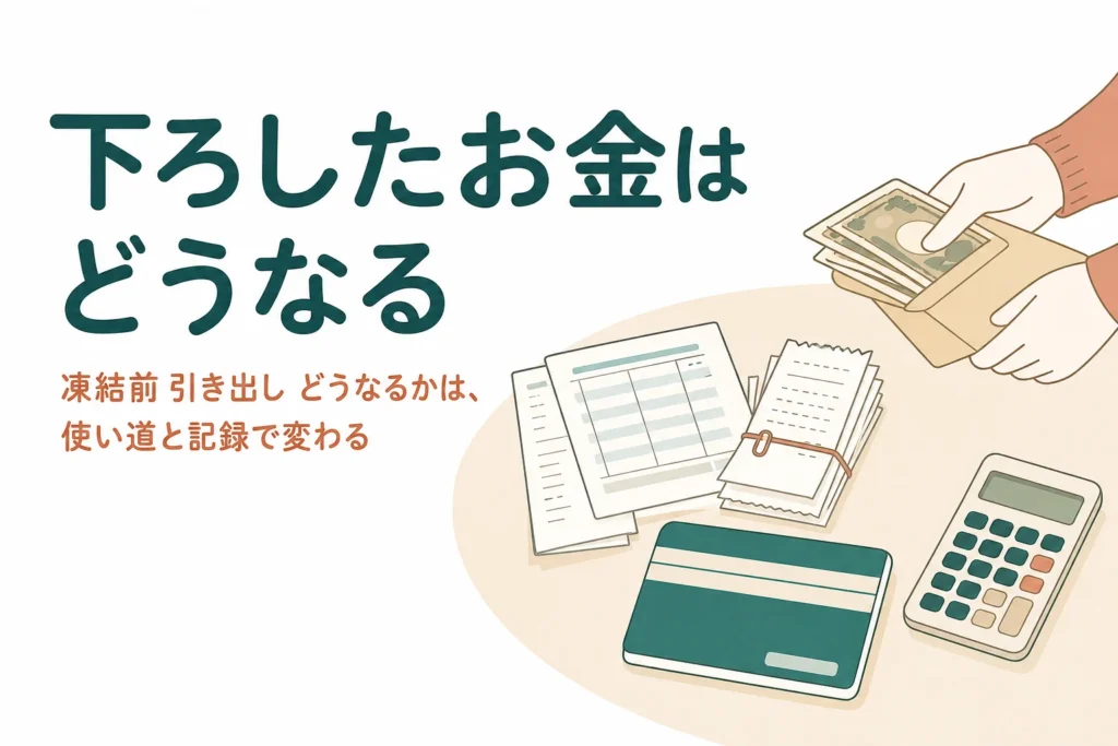口座が凍結される前にお金を引き出した場合の影響をケース別に解説する記事のアイキャッチ