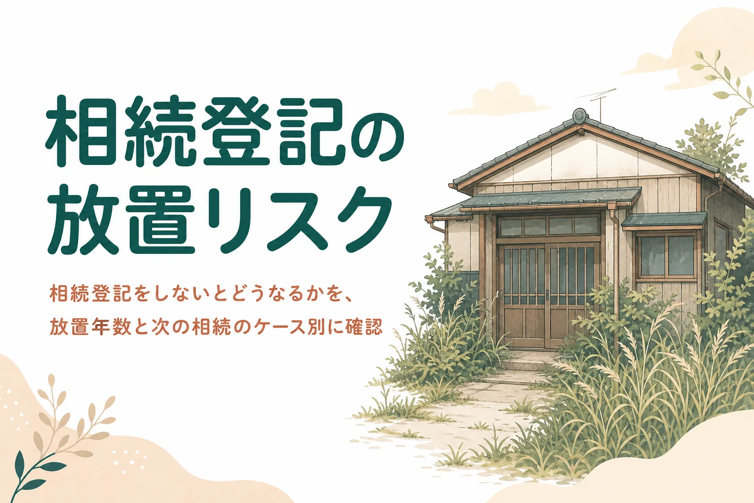 相続登記をしないとどうなるかを放置年数別のリスクで確認する記事のアイキャッチ