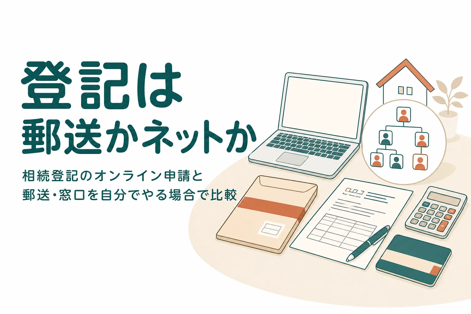 相続登記をオンライン申請・郵送・窓口のどれで出すかを比較する記事のアイキャッチ