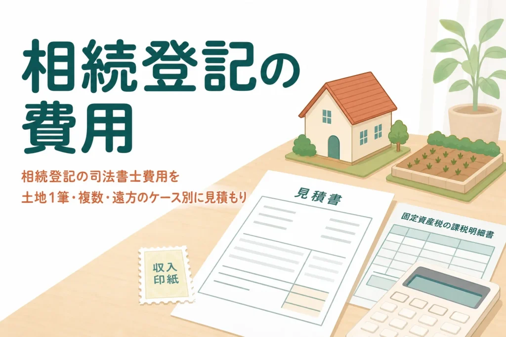 相続登記を司法書士に頼んだ時の費用をケース別の見積もり例で紹介する記事のアイキャッチ