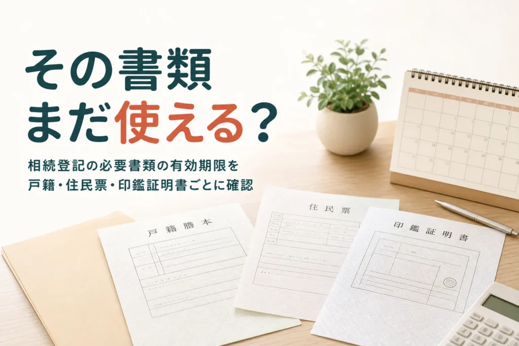 相続登記の必要書類が何ヶ月前のものまで使えるかを書類別に解説する記事のアイキャッチ