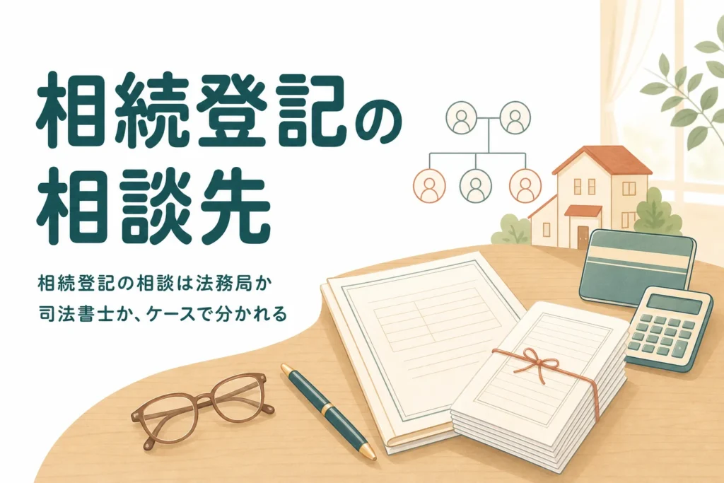 相続登記の相談を法務局と司法書士のどちらにするかをケース別に解説する記事のアイキャッチ