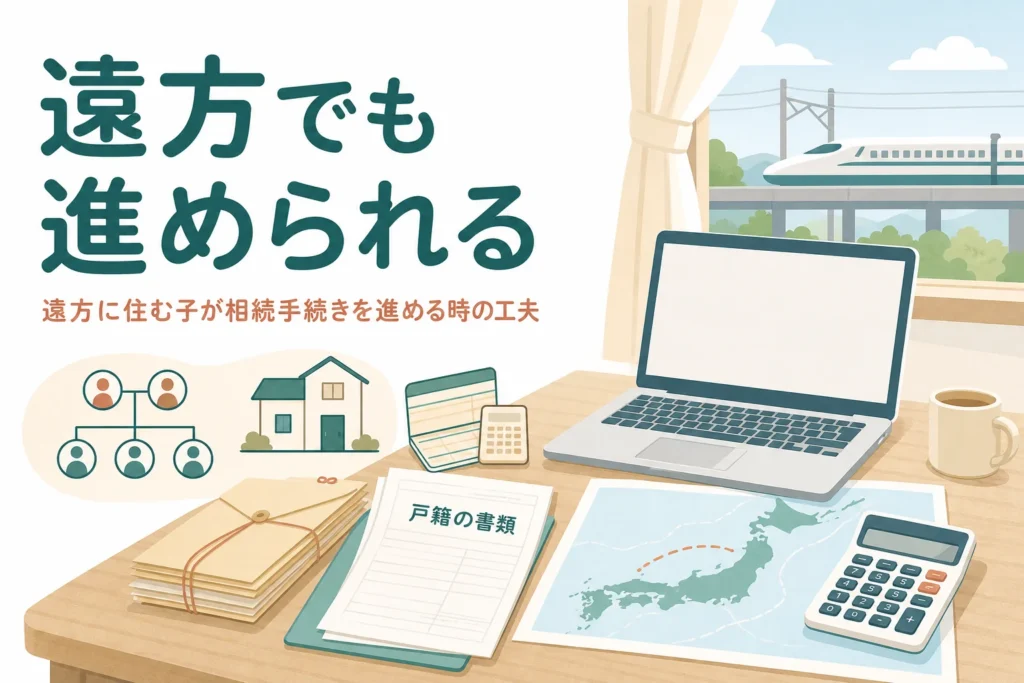 親と遠く離れて住む子どもが相続手続きを進める工夫を解説する記事のアイキャッチ