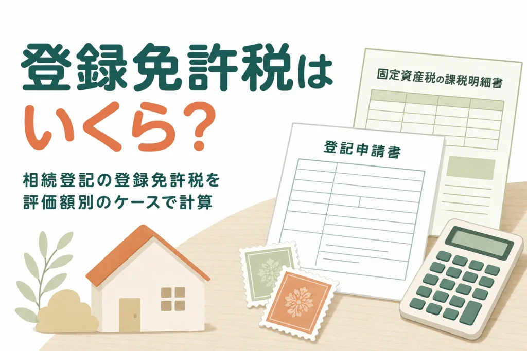 相続登記の登録免許税を評価額別のケースで計算する記事のアイキャッチ