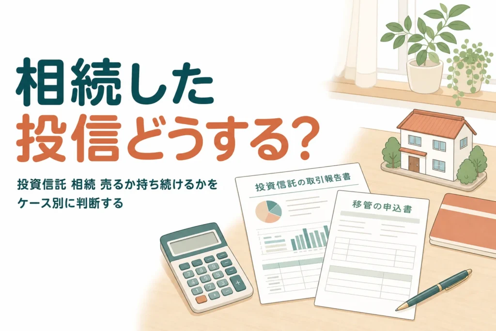 相続した投資信託をすぐ売るか持ち続けるかの判断と名義変更を解説する記事のアイキャッチ