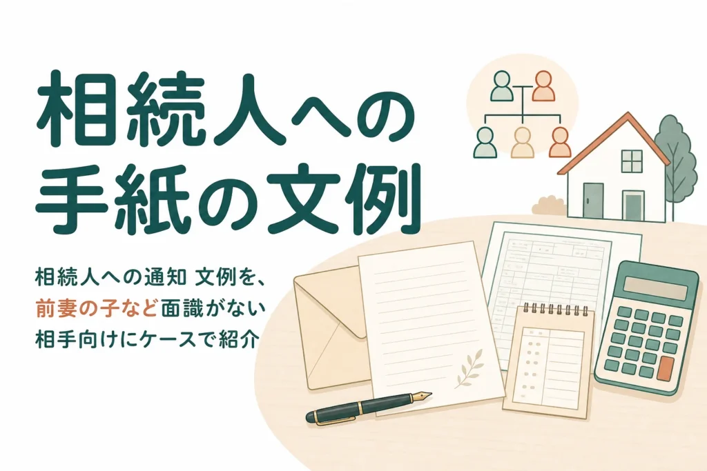 前妻の子など面識がない相続人へ送る手紙の文例を、ケース別に解説する記事のアイキャッチ